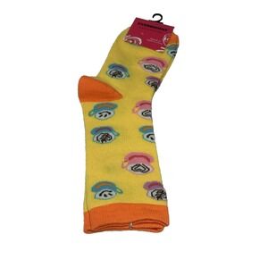 everbright womens high crew socks‎ 1 pair size 9-11 COFFEE LATTE yellow